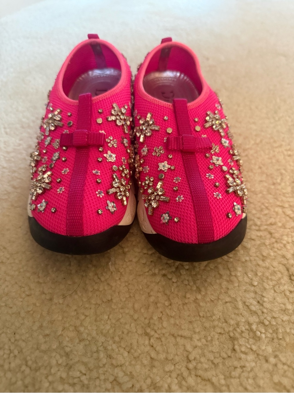 Dior Hot Pink Embellished Athletic Slip-On Shoes
